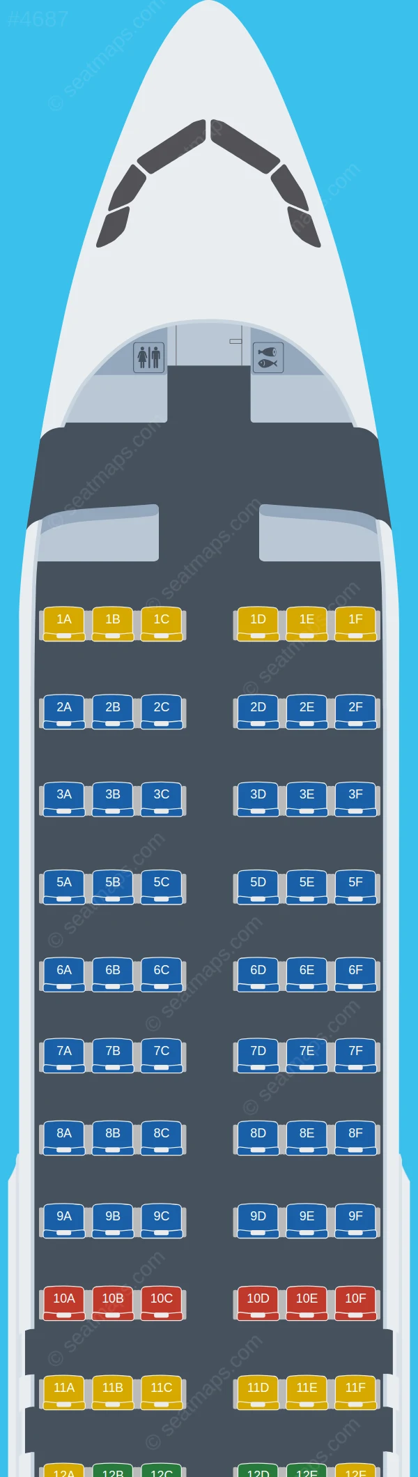 StarFlyer Airbus A320-200 V.2 seatmap preview