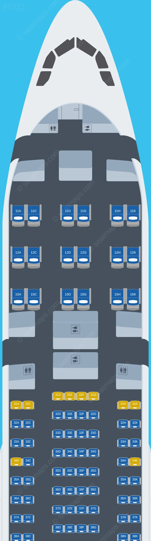 Hainan Airlines Airbus A330-200 V.1 seatmap preview