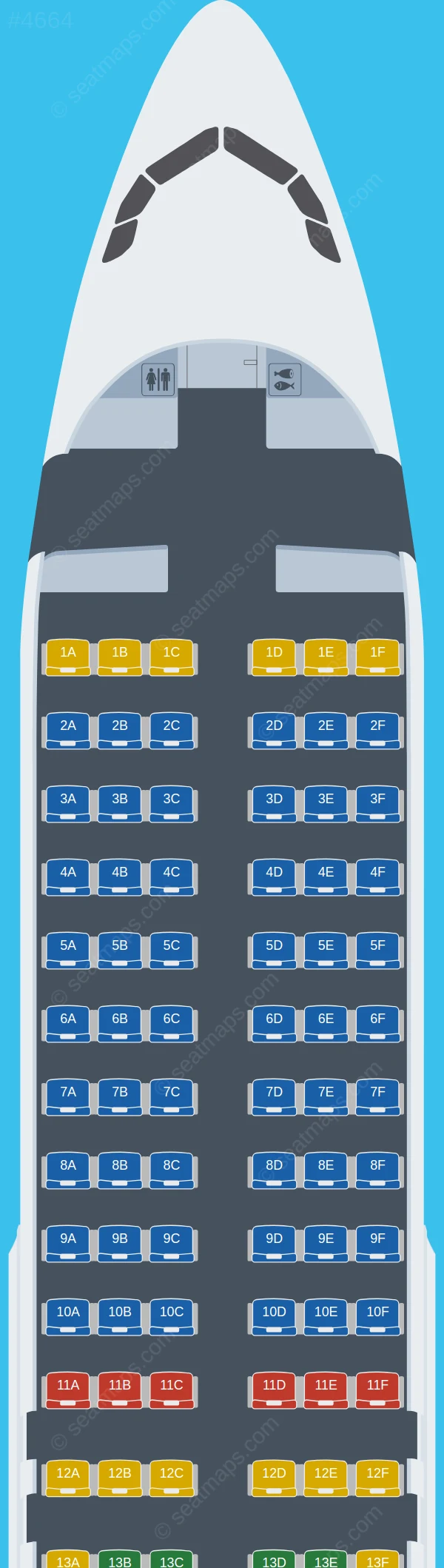 Global Aviation Operations Airbus A320-200 V.1 seatmap preview