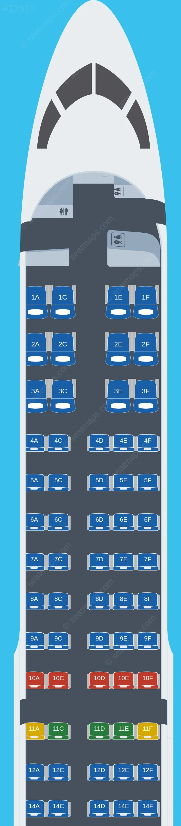 TAAG Angola Airbus A220-300 seatmap preview