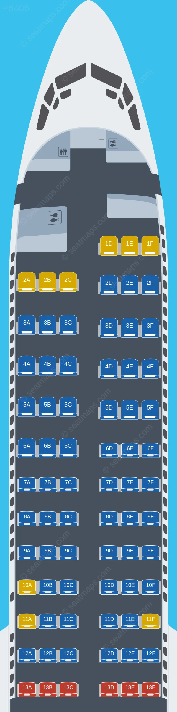 Southwest Airlines Boeing 737 MAX 8 V.1 seatmap preview