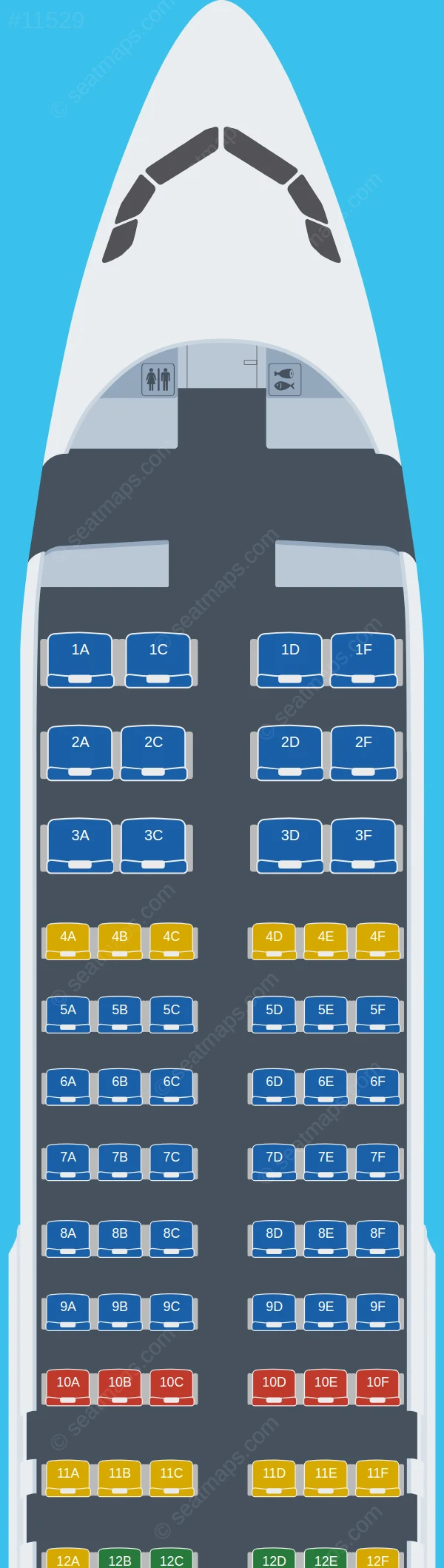 Dan Air Airbus A320-200 V.2 seatmap preview