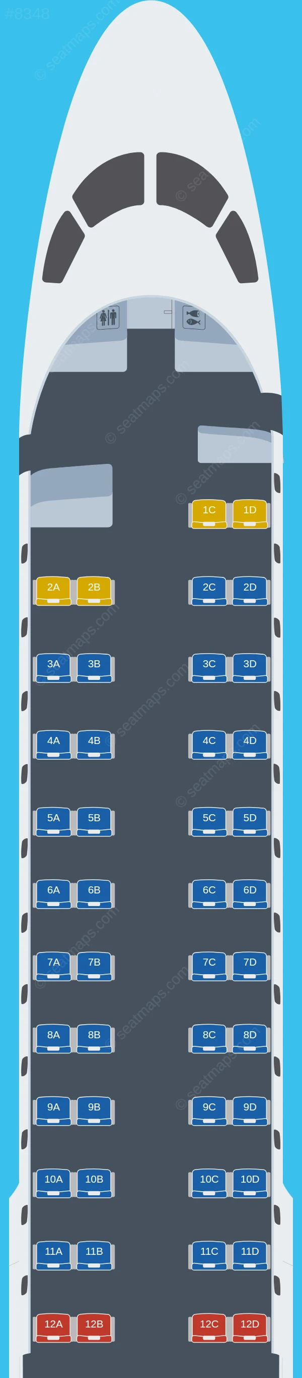 TAP Air Portugal Embraer E190 seatmap preview