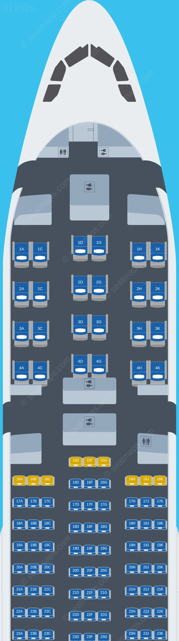 Plus Ultra Líneas Aéreas Airbus A330-200 V.2 seatmap preview