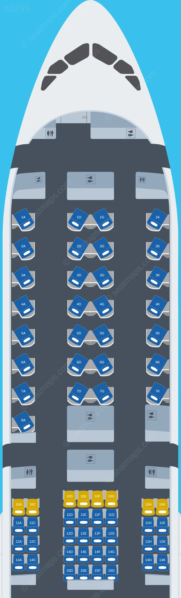 Vietnam Airlines Airbus A350-900 V.1 seatmap preview