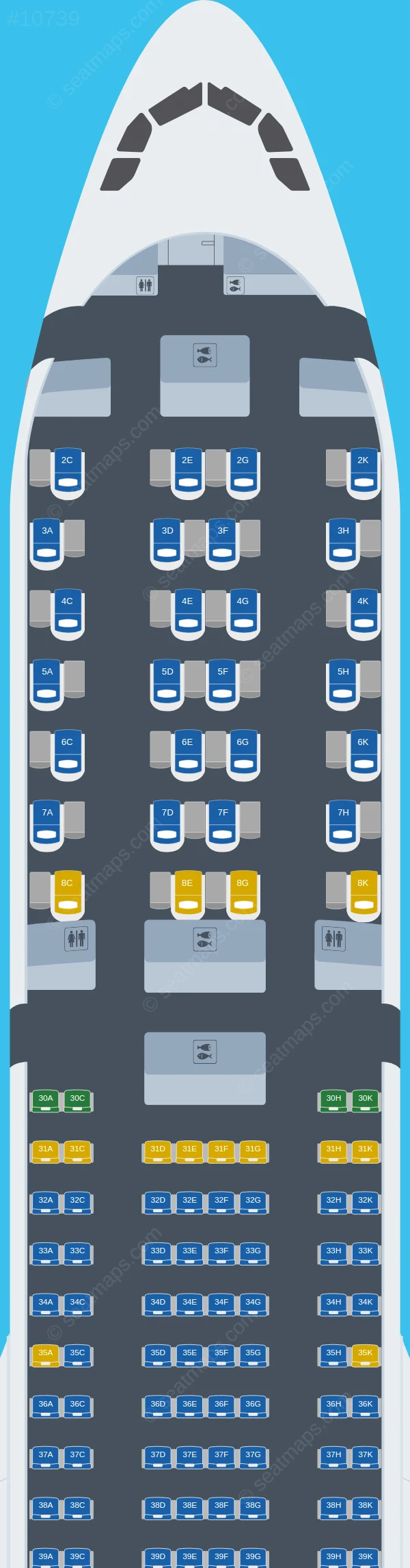 Starlux Airlines Airbus A330-900neo seatmap preview