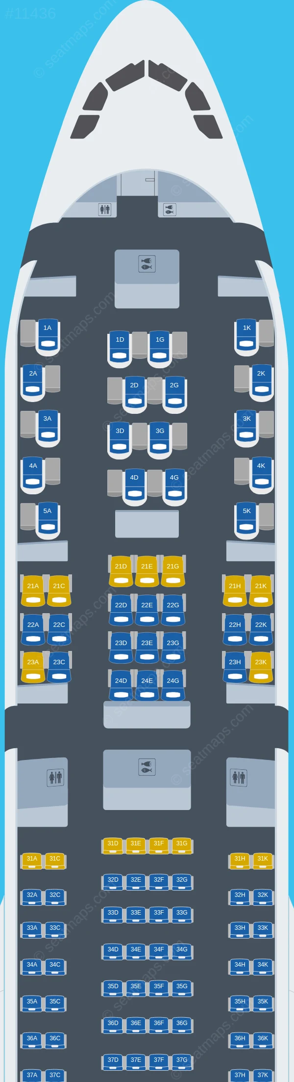 AirAsia X Berhad Airbus A330-300 V.3 seatmap preview