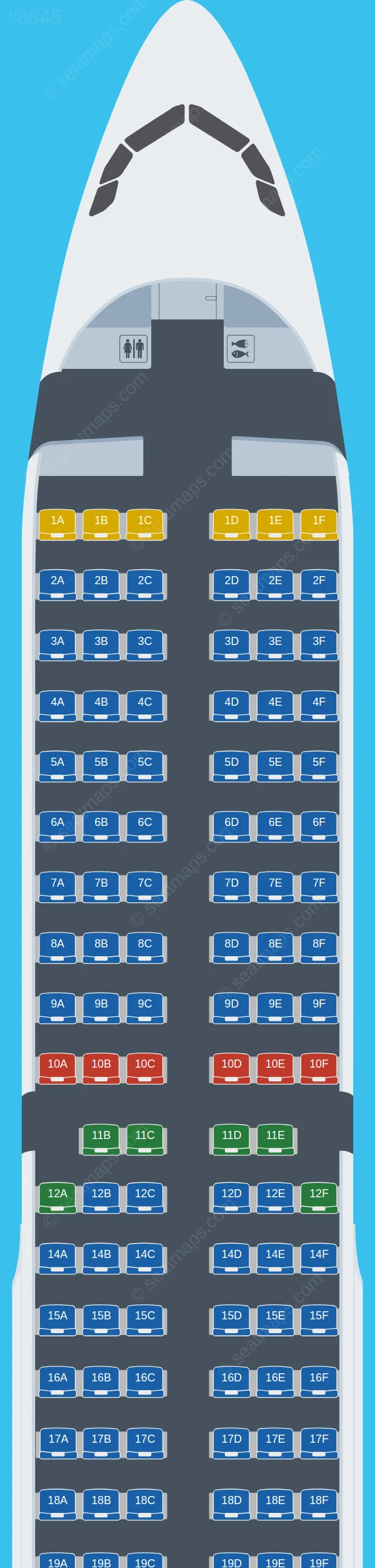 Thai VietjetAir Airbus A321-200 V.3 seatmap preview