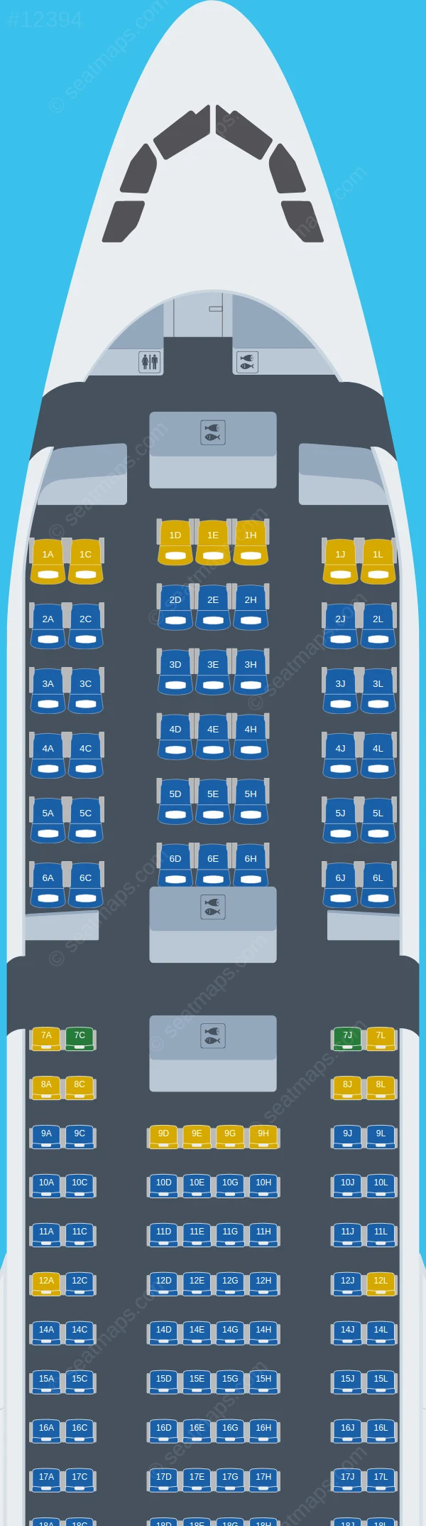 Iberia Airbus A330-200 V.2 seatmap preview